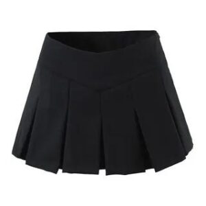 Mid Rise Mini Pleated Skirt Black 230062893