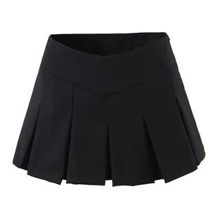 Mid Rise Mini Pleated Skirt Black by Asiris