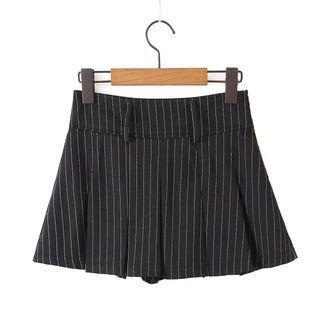 High-Waist Striped Mini Pleated Skirt Black by Asiris