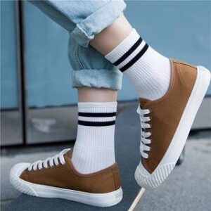 Set of 3: Striped Socks Set of 3 - 1 Curcumin & 1 Dark Green & 1 Gray 231128149