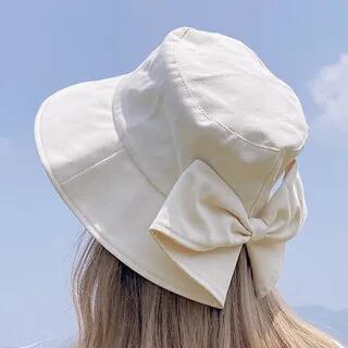 Bow Plain Bucket Hat Black by Anavanda