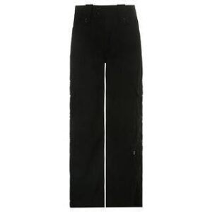 Low Waist Wide-Leg Cargo Pants Black 231251528