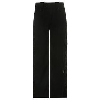 Low Waist Wide-Leg Cargo Pants Black by Sosana