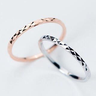 925 Sterling Silver Textured Ring S925 Silver - Color 6 - Silver by A’ROCH