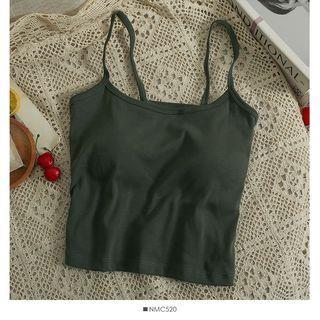 Plain Cami Top with Pads in 5 Colors Dark Gray by Lemongrass