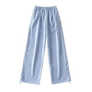 Low Rise Striped Loose-Fit Wide-Leg Sweatpants Sky Blue by Rosesand