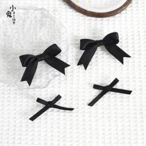 Set of 4: Ribbon Hair Clip Set of 4 - Black | Elfis 233018850