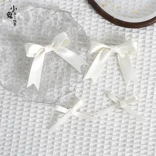 Set of 4: Ribbon Hair Clip Set of 4 - Milky White | Elfis by Elfis