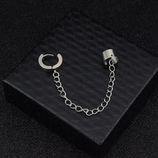 Chain Ear Cuff Earring / Clip-On Earring 737 - Ear Stud & Clip On Earring - 1 Pc - Silver by Juanitro