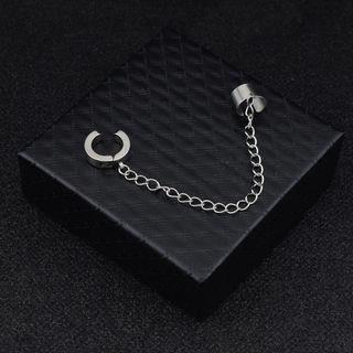 Chain Ear Cuff Earring / Clip-On Earring 737 - Clip On Earring - 1 Pc - Silver by Juanitro