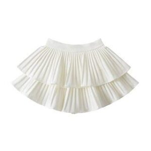 High Waist Plain Layered Mini A-Line Skirt White 234756070