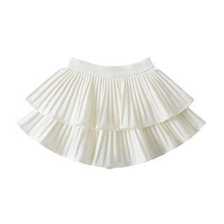 High Waist Plain Layered Mini A-Line Skirt White by Asiris