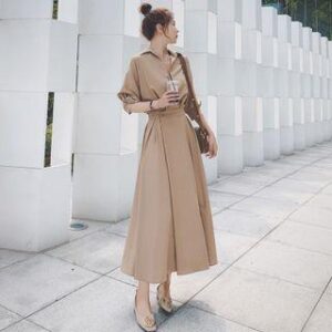 Maxi A-Line Shirtdress Pink 235913312
