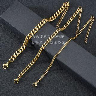 Chunky Chain Stainless Steel Bracelet 5mm Width - Gold - 22cm by Seirios