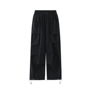 Mid Rise Plain Harem Cargo Pants Black by Porstina