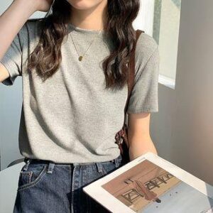 light-grey relaxed crew-neck short-sleeve tee
