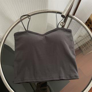 Plain Cropped Camisole Top Gray by Shinsei