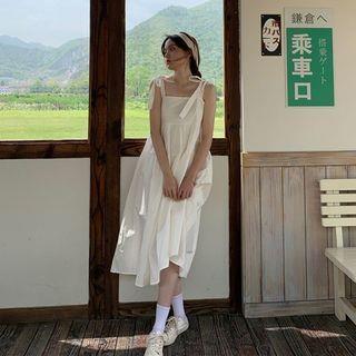 Spaghetti Strap Plain Midi Sundress White by Bolgivy