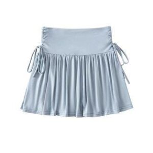 Balletcore High Rise Ruched Mini A-Line Skirt Blue 241438419