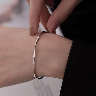 Twisted Sterling Silver Bangle Silver | Gaya by Gaya