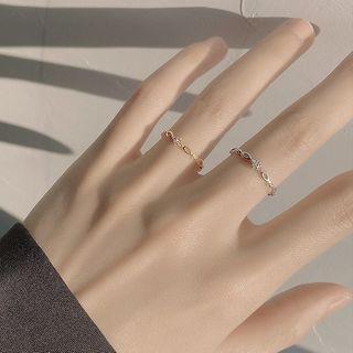 Rhinestone Sterling Silver Open Ring Gold | pexrl jewelry by pexrl jewelry