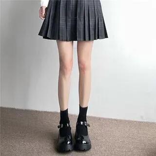 Plain Socks / Set Set of 2 Pair - Ankle - Black by Gentiana