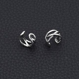 Layered Alloy Cuff Earring 1 Pc - 278 - Silver | Juanitro by Juanitro