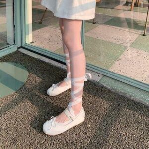 Balletcore Tie-Up No Show Socks White 244194910