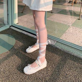 Balletcore Tie-Up No Show Socks White by Lychee