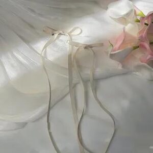 Set: Plain Ribbon Hair Clips (2 Pcs) 1 Pair - White | Ordinario 244195646