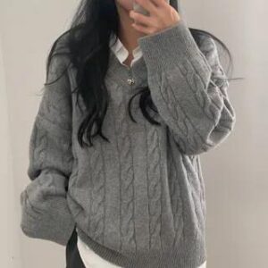 Grey Cropped Knit Top fashion styling inspiration