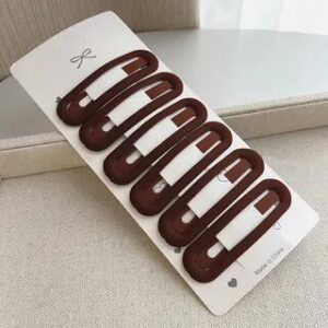 Set of 6: Plain Hair Clip Set of 6 - Coffee | Ordinario 244288830