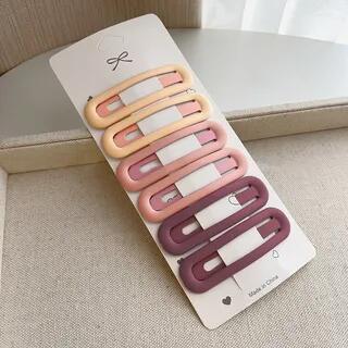 Set of 6: Plain Hair Clip Set of 6 - Pink & White & Mauve | Ordinario by Ordinario