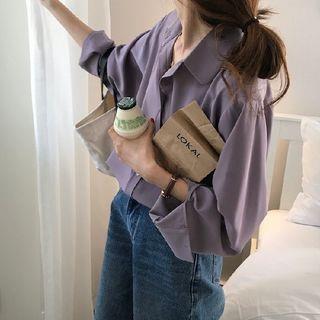 Long-Sleeve Plain Shirt Purple by Rosesand