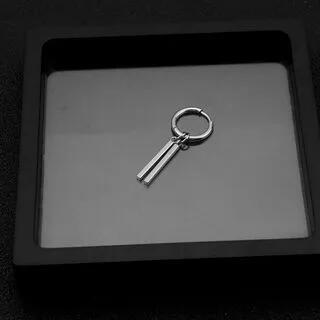 Unisex Stainless-Steel Fringed Earring 233 - 1 Pc - Earring - Silver by Juanitro