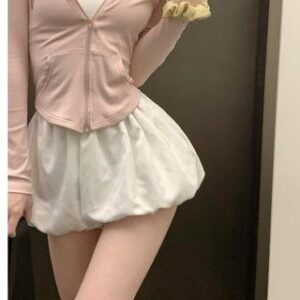 F - Plain Puffy Shorts Shorts - White 245444167