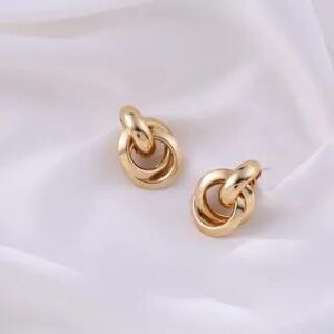 Hoop Alloy Dangle Earring 1 Pair - Stud Earrings - Gold | Seirios 245444253