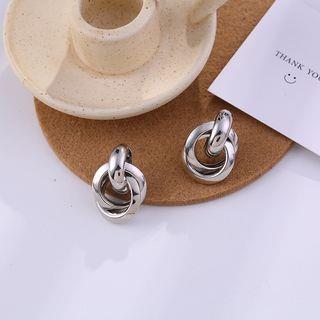 Hoop Alloy Dangle Earring 1 Pair - Stud Earrings - Silver | Seirios by Seirios