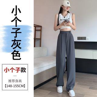 High Rise Plain Wide Leg Suit Pants (Various Designs) Cropped Edition - Gray by Jaqmine