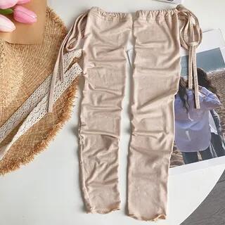 Plain Sun Protection Arm Sleeves Khaki by Rofuka