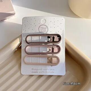 Plain Alloy Hair Clip (various designs) / Set 35 - Set Of 3 | LIDO by LIDO