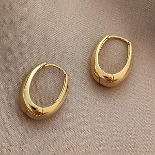 Oval Hoop Earring 1 Pair - Gold | Rodiv by Rodiv