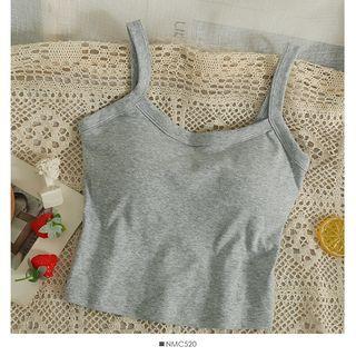 Cropped Camisole Top with Pads Gray by Lemongrass