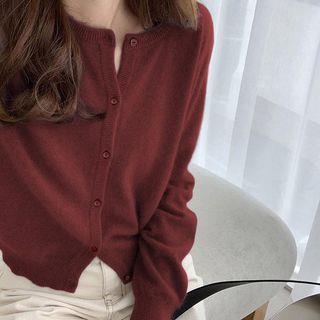 Plain Cardigan Dark Red by Muezz
