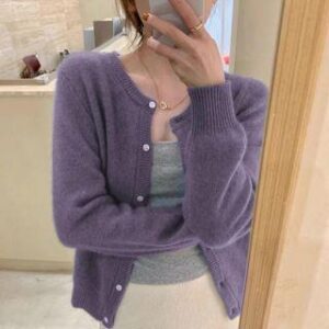 Plain Cardigan Purple | Muezz 248067005