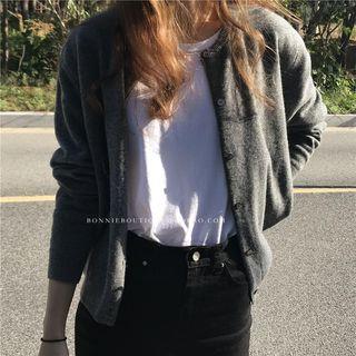 Plain Cardigan Ash Gray by Muezz