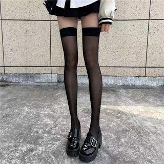 Sheer Polyester Stocking Wide Trim - Black by Mimiyu