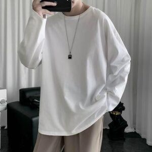Oversized Plain T-Shirt White 249993864