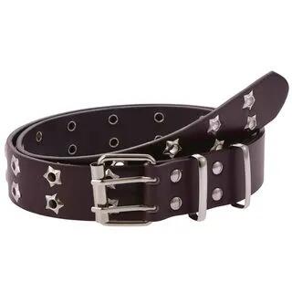Punk Star Stud Faux Leather Eyelet Belt Coffee | Malnia Home by Malnia Home