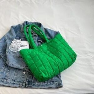 Quilted Tote Bag Green 251231527